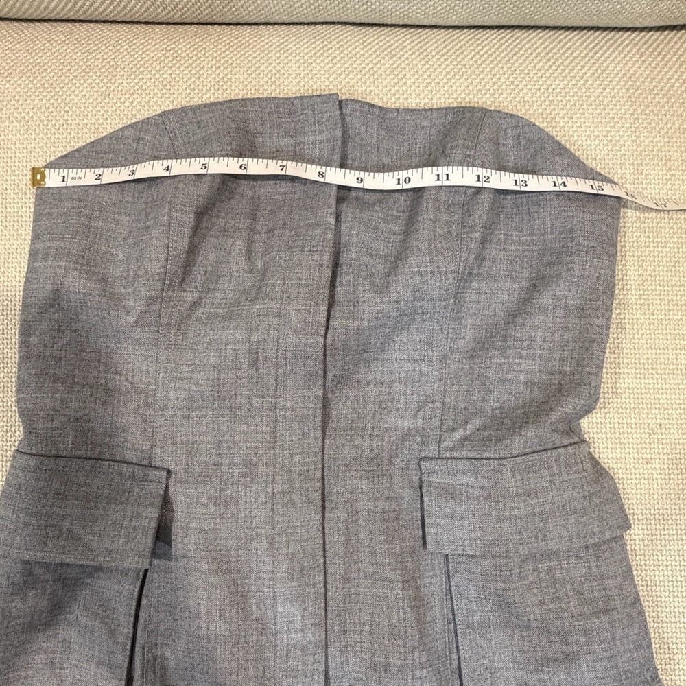 Reformation Strapless Wool Blend Gray Bustier Top size Medium - Picture 6 of 7